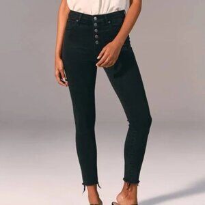 Abercrombie High Rise Super Skinny Ankle Jeans - Black - Size 27 Short